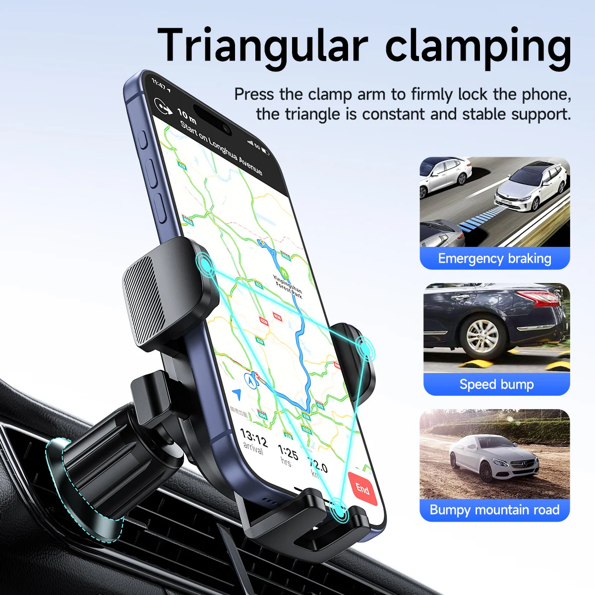Suporte Veicular HOCO H75 para Celular com Trava Automática - Imagem 2