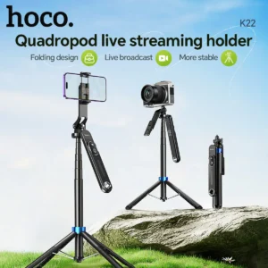 Tripé Extensível HOCO K22 com Controle Bluetooth para Lives