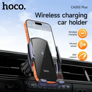 Suporte Veicular HOCO CA202 Plus Wireless 15W com Sensor Inteligente