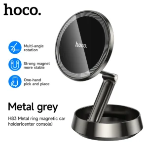 Suporte Magnético Dobrável HOCO H83 para Celular no Carro - Preto