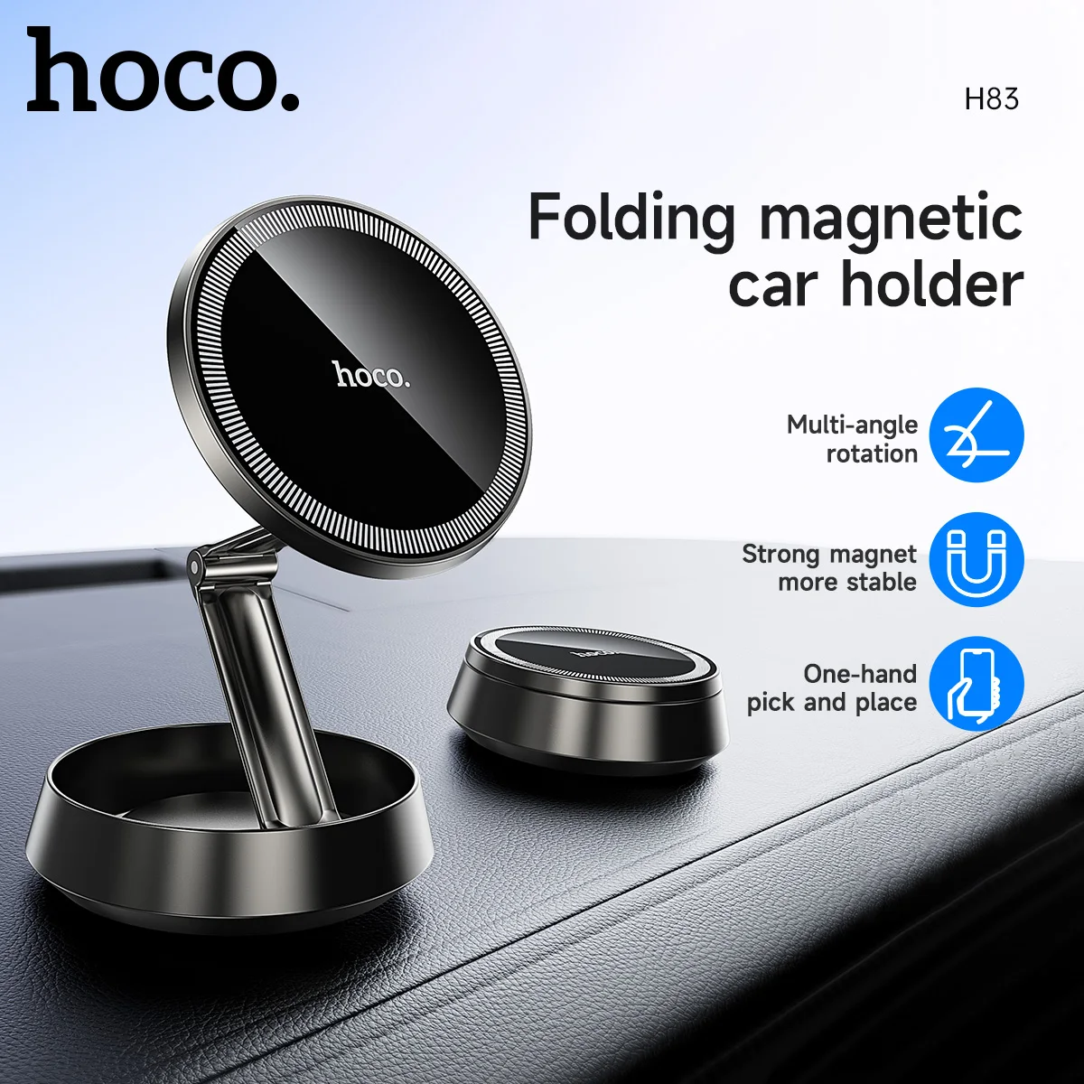 Suporte Magnético Dobrável HOCO H83 para Celular no Carro