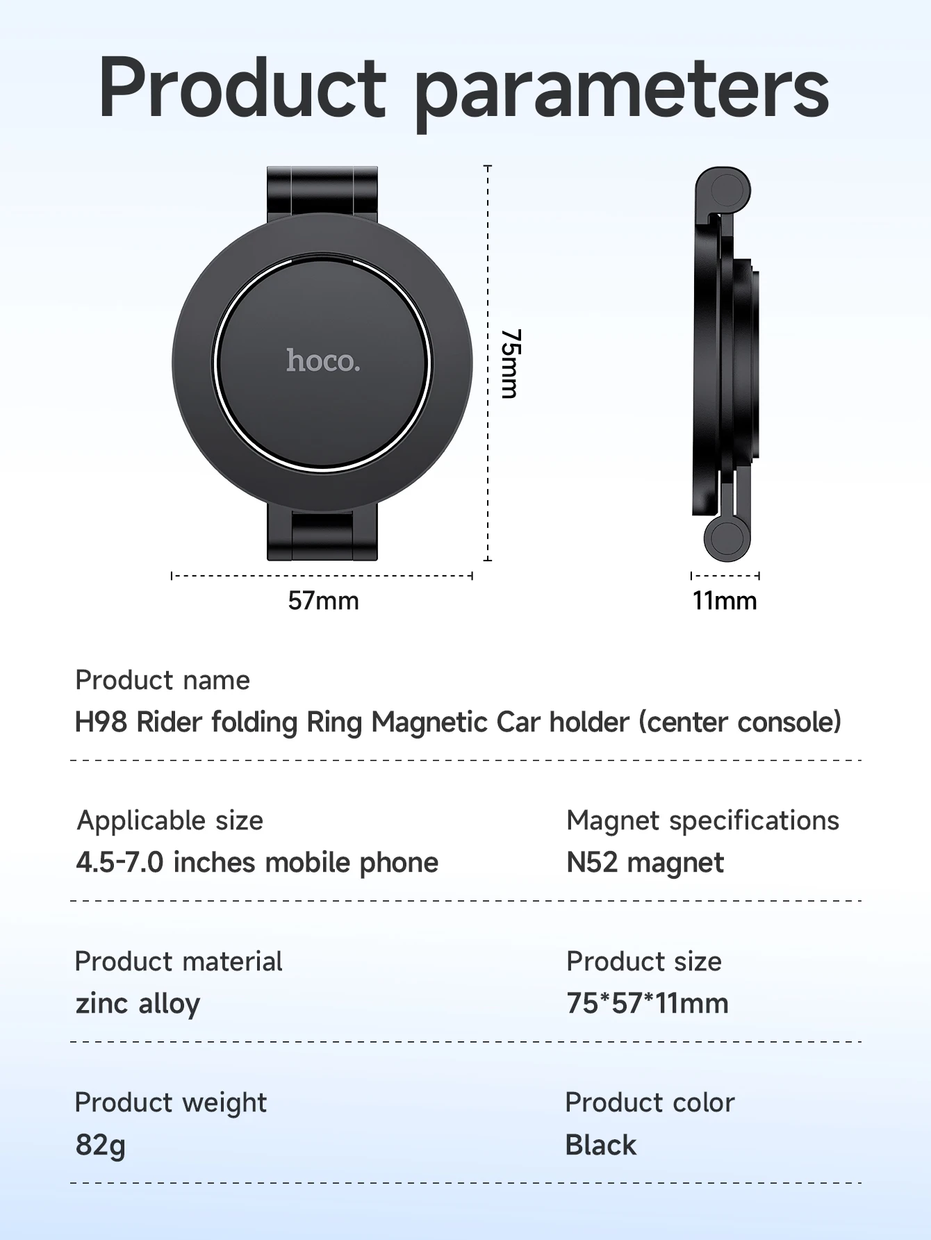 Suporte Veicular Magnético HOCO H98 Dobrável para Celular - Imagem 15