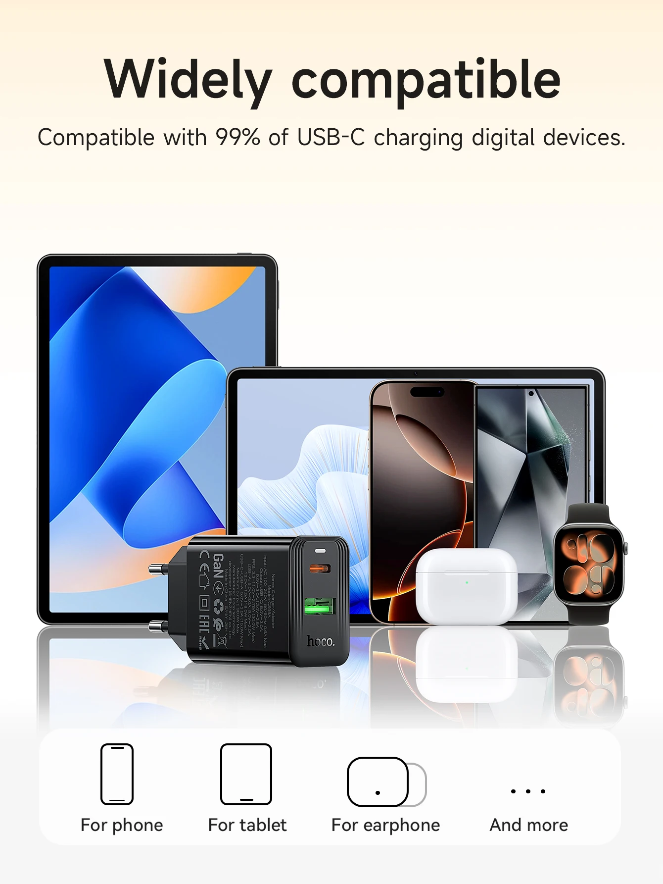 Kit Carregador Turbo HOCO CS95A GaN 30W com Cabo USB-C - Imagem 8