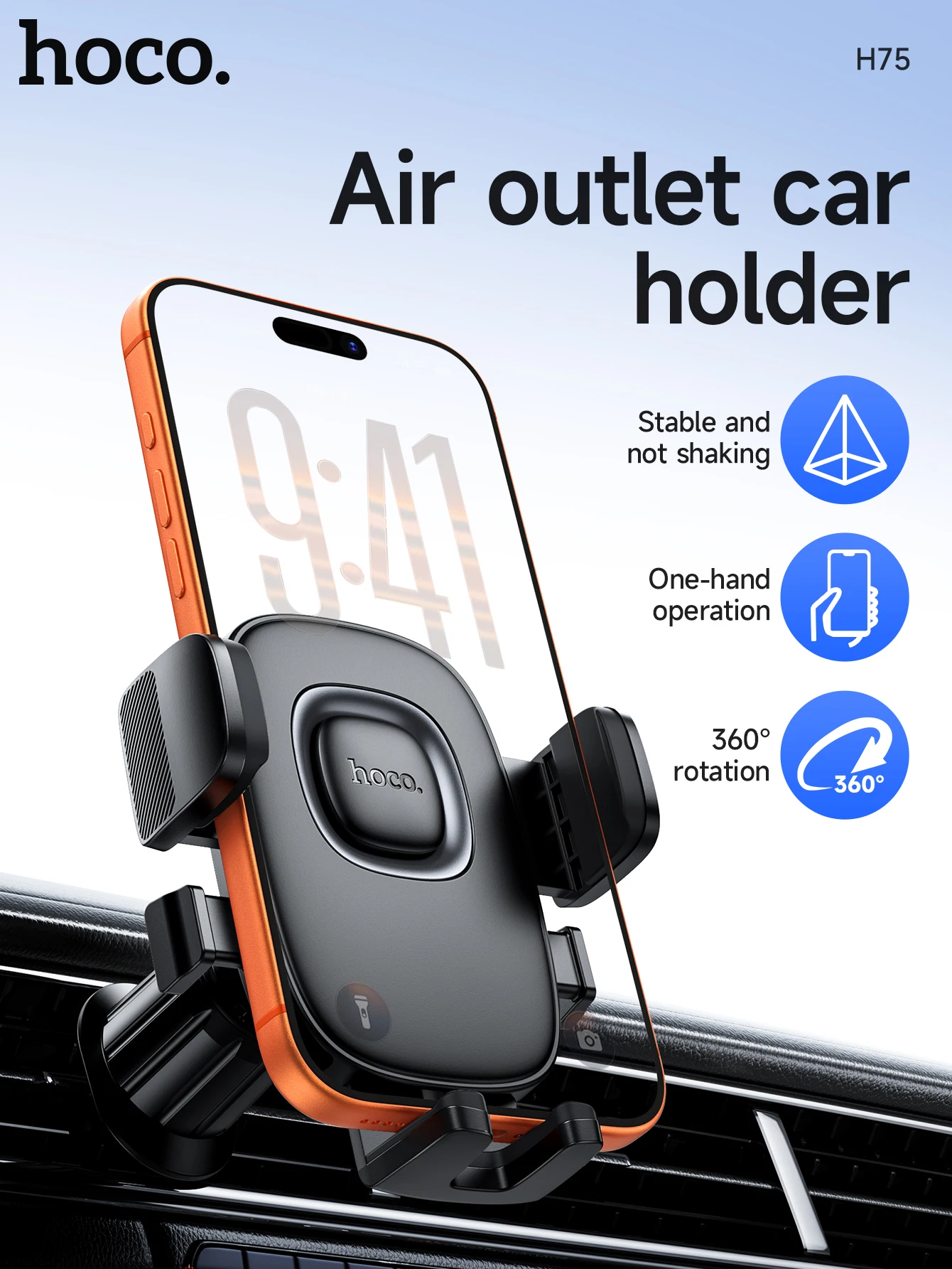 Suporte Veicular HOCO H75 para Celular com Trava Automática - Imagem 7