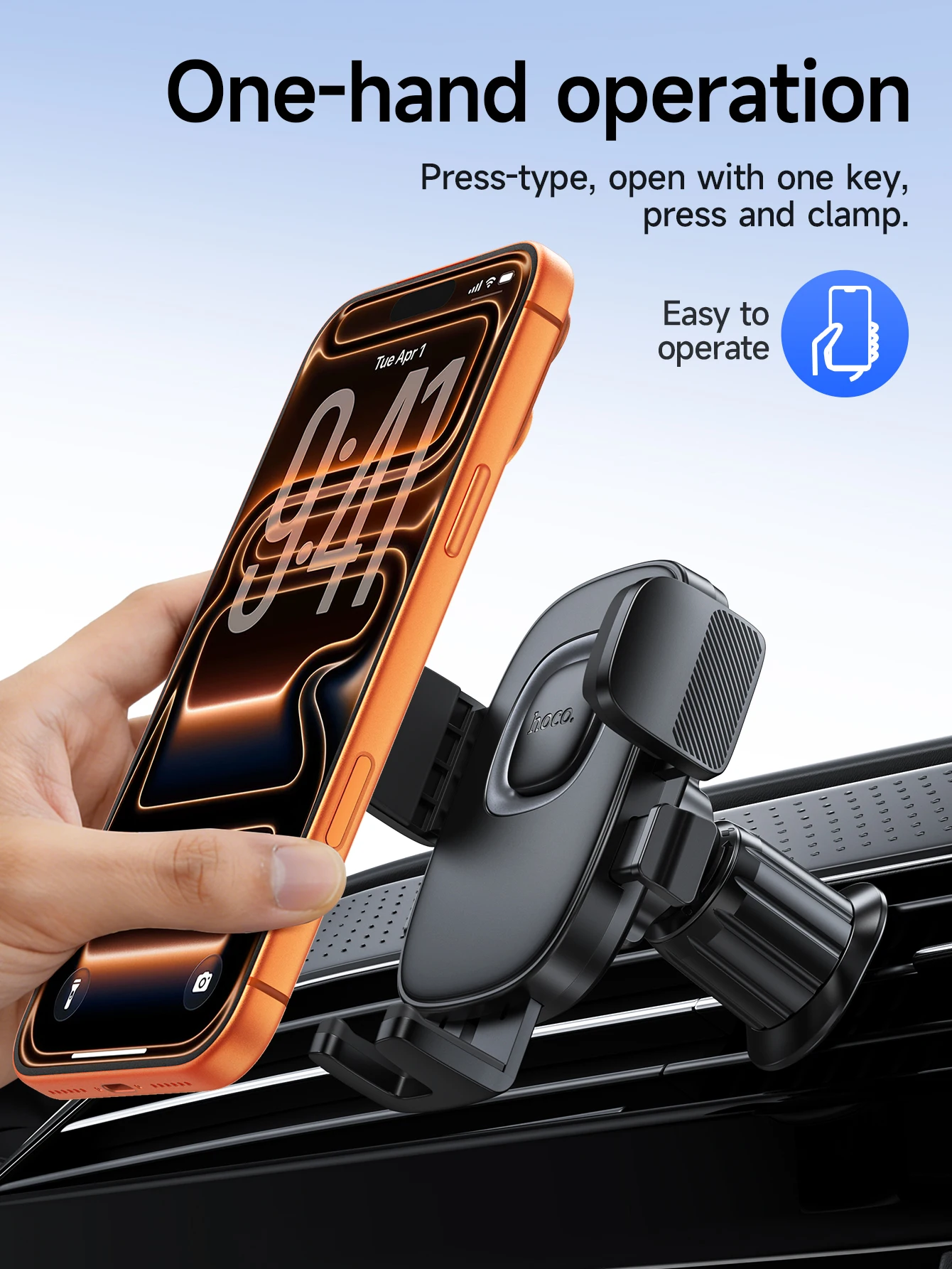 Suporte Veicular HOCO H75 para Celular com Trava Automática - Imagem 10