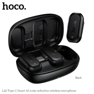 Microfone de Lapela Sem Fio HOCO L26 com Redução de Ruído por IA