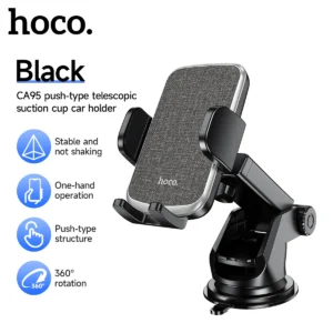 Suporte Veicular com Ventosa e Braço Telescópico HOCO CA95 - Preto
