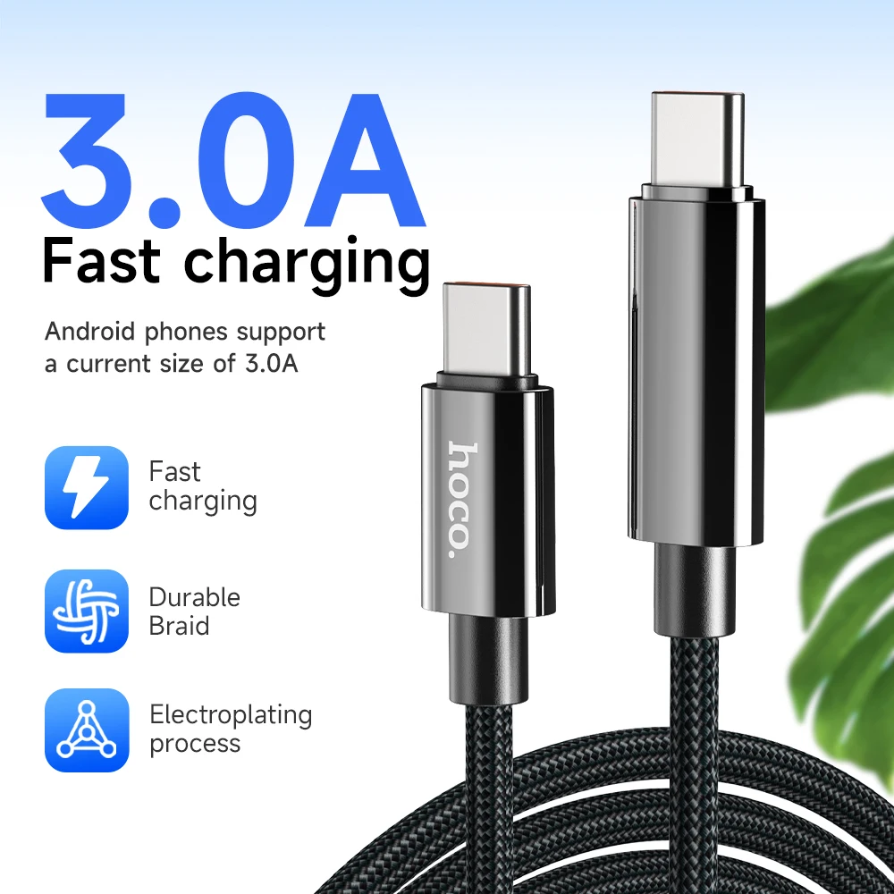 HOCO U125 Cabo USB-C para USB-C 100W com Display Digital LED - Imagem 2