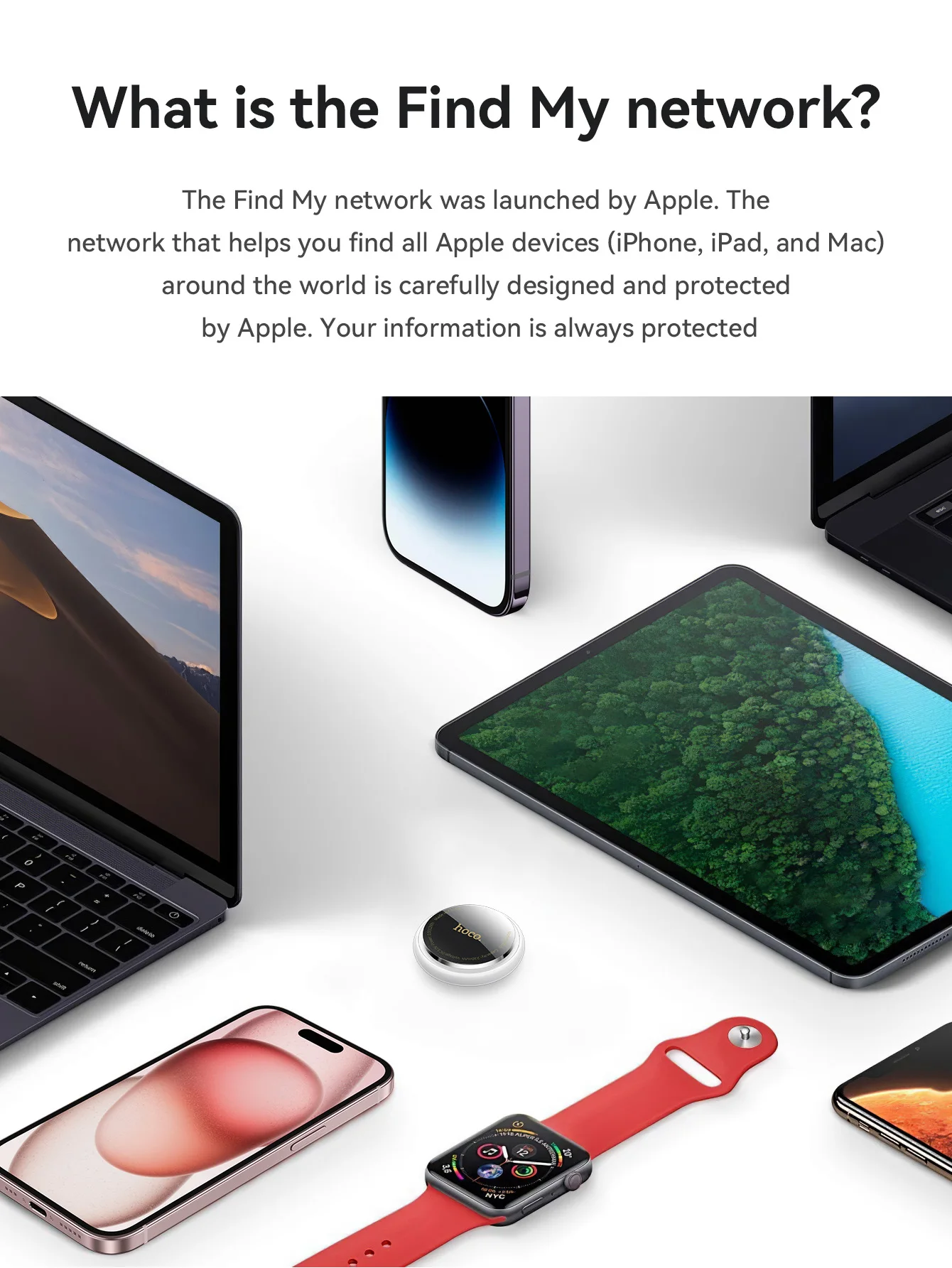 Rastreador Inteligente HOCO E91B Adesivo Compatível com Apple Find My - Imagem 8