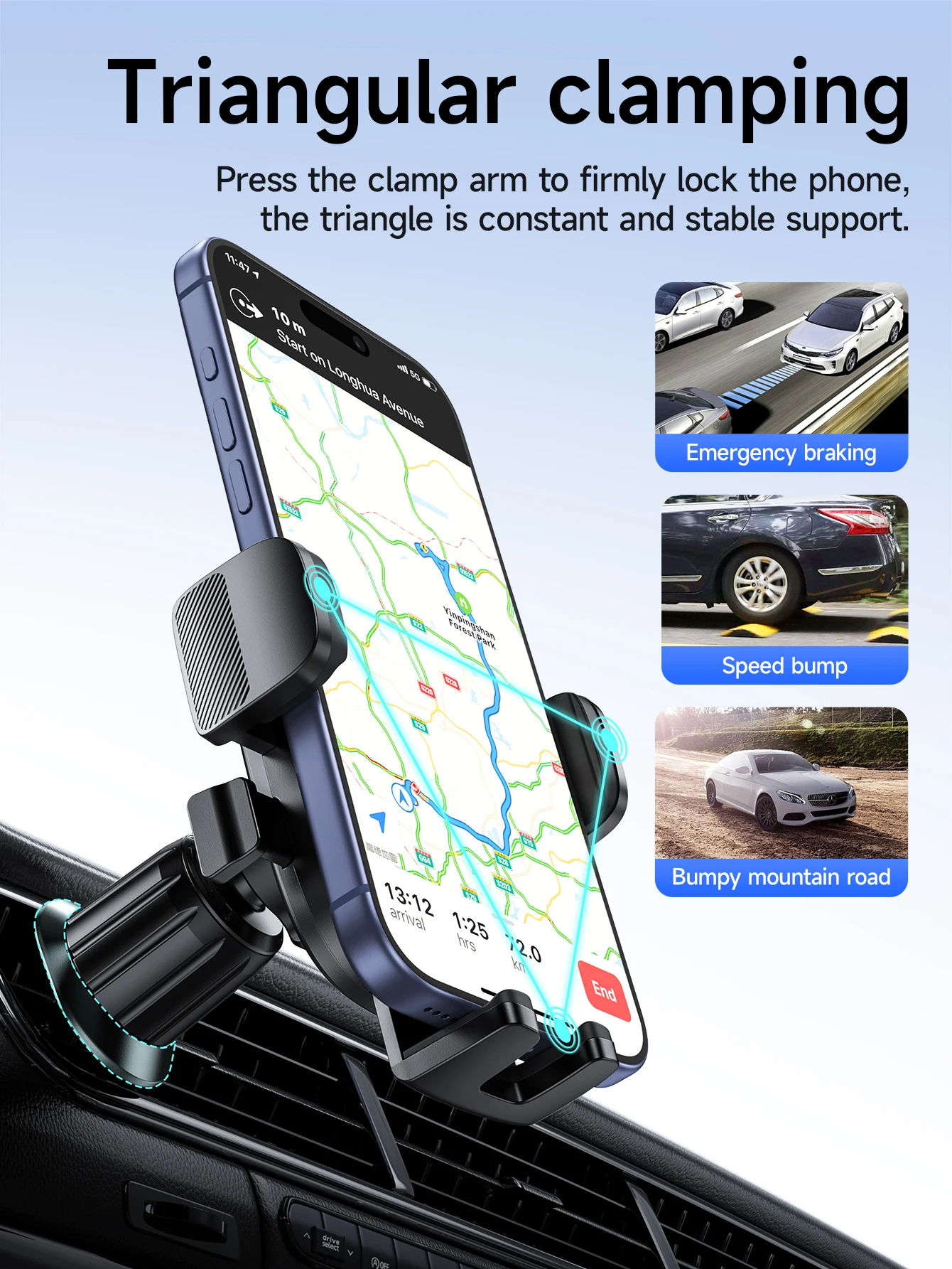 Suporte Veicular HOCO H75 para Celular com Trava Automática - Imagem 8