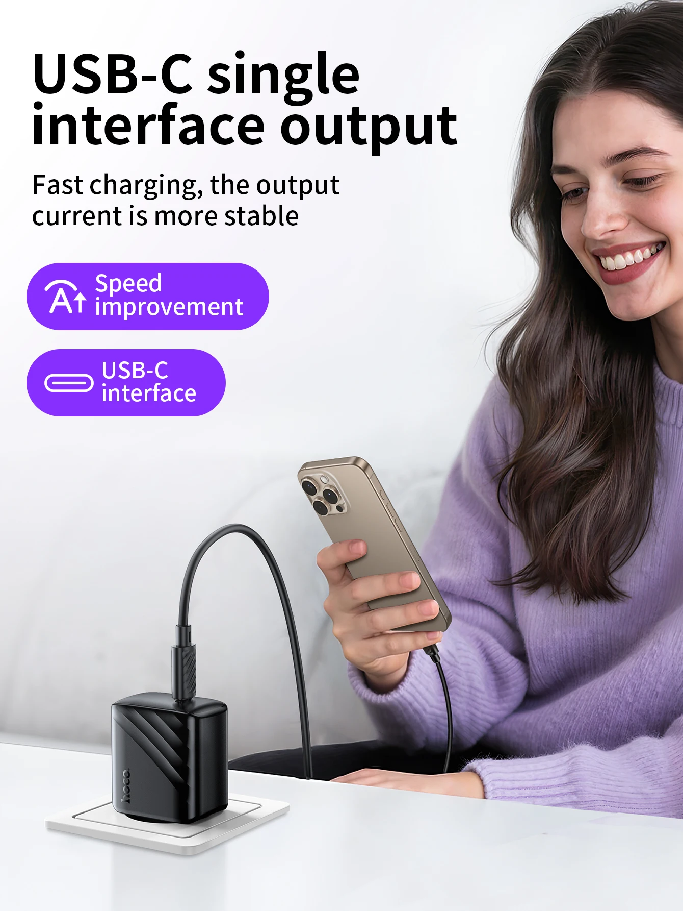 Carregador HOCO CS24A USB-C PD25W com Carregamento Rápido - Imagem 9