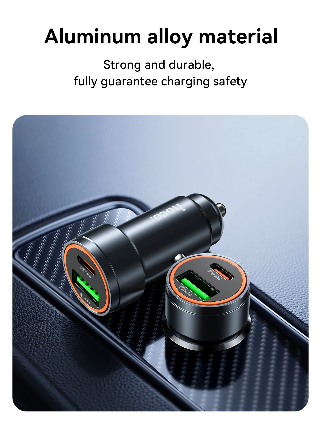 Carregador Veicular HOCO Z57A PD30W + QC3.0 - Imagem 11