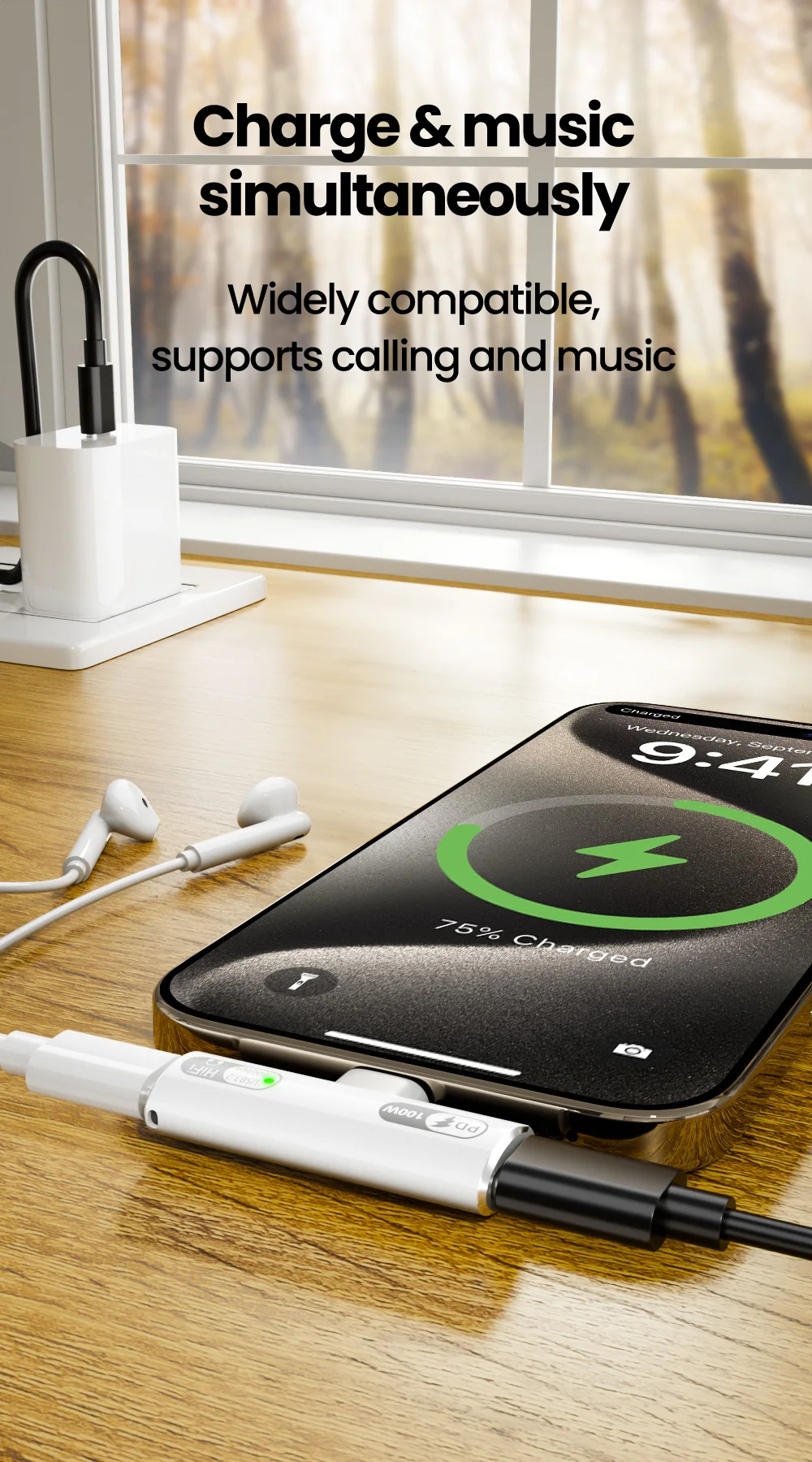 Adaptador USB-C OLAF 2 em 1 Áudio e Carregamento 100W - Imagem 8