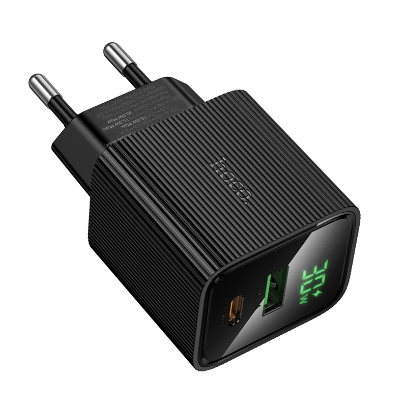 Carregador GaN 30W HOCO CS84A com Display Digital - Tipo de plugue: Apenas carregador UE