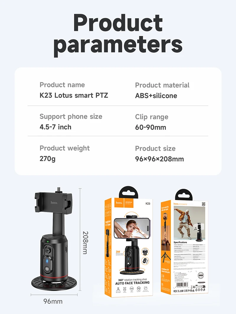Smart PTZ HOCO K23 com Rastreamento Facial 360° - Imagem 17