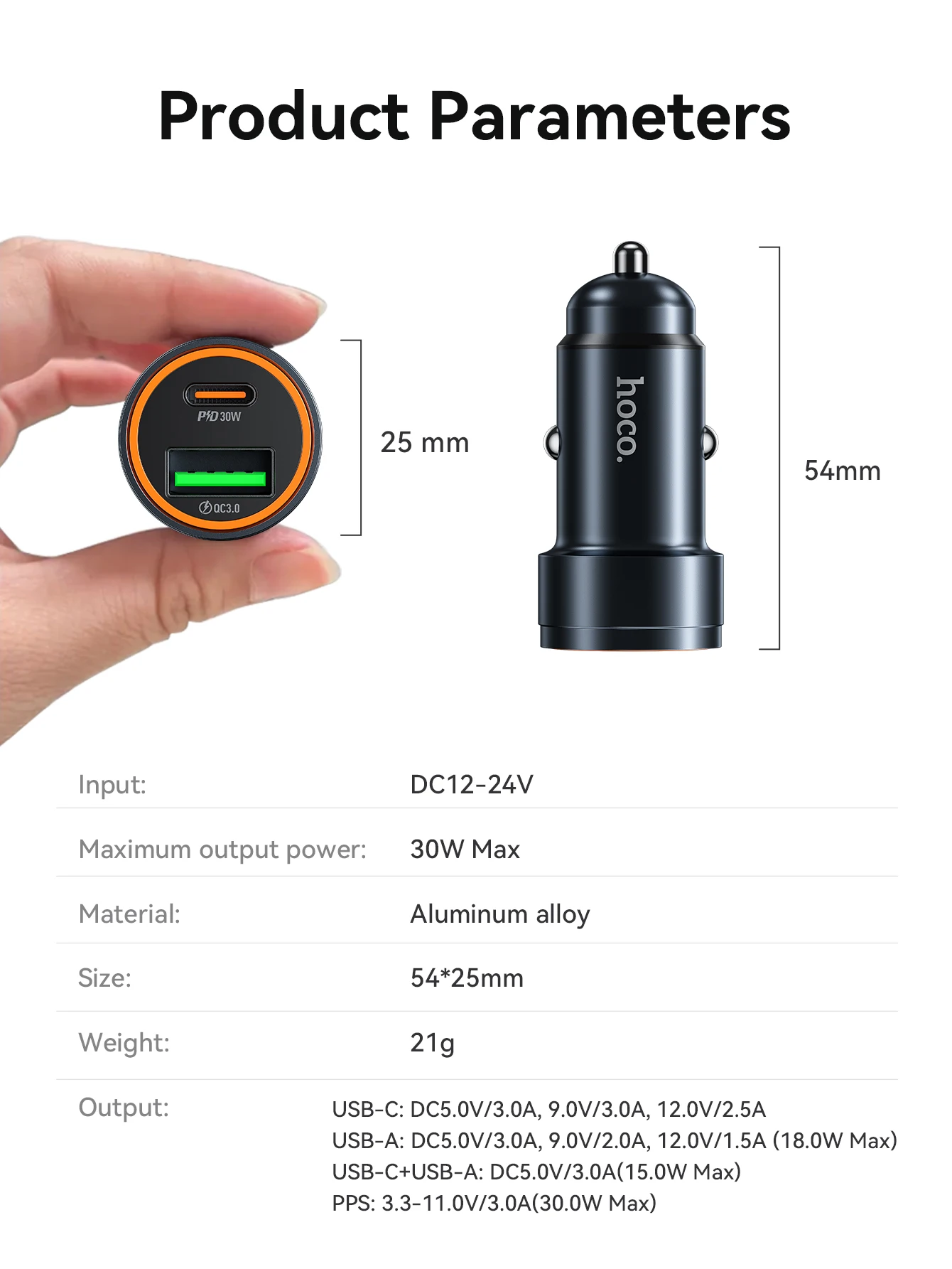 Carregador Veicular HOCO Z57A PD30W + QC3.0 - Imagem 14
