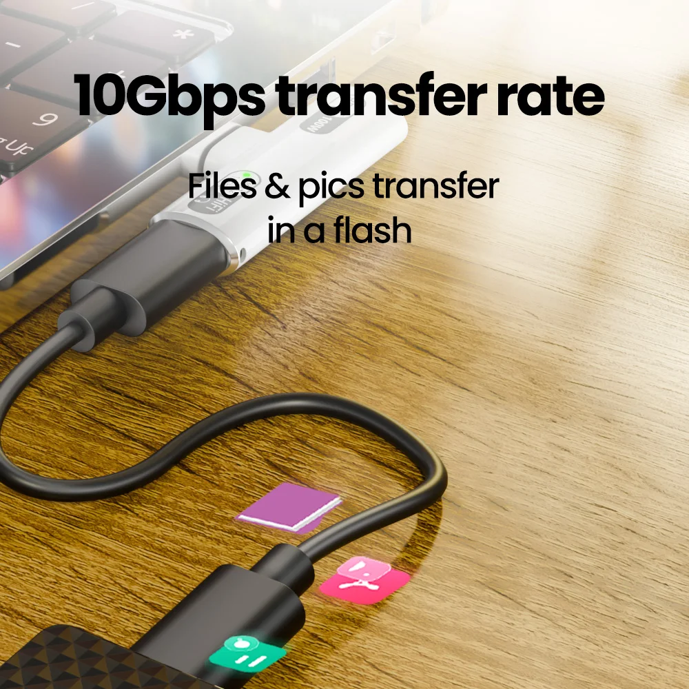 Adaptador USB-C OLAF 2 em 1 Áudio e Carregamento 100W - Imagem 4