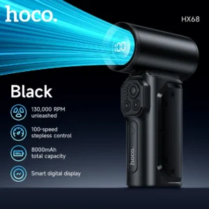 Soprador de Ar Turbo Portátil HOCO HX68 130.000 RPM - Preto