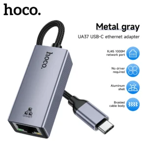 Adaptador USB-C para Ethernet HOCO UA37 Gigabit RJ45 - UA37 Tipo-C