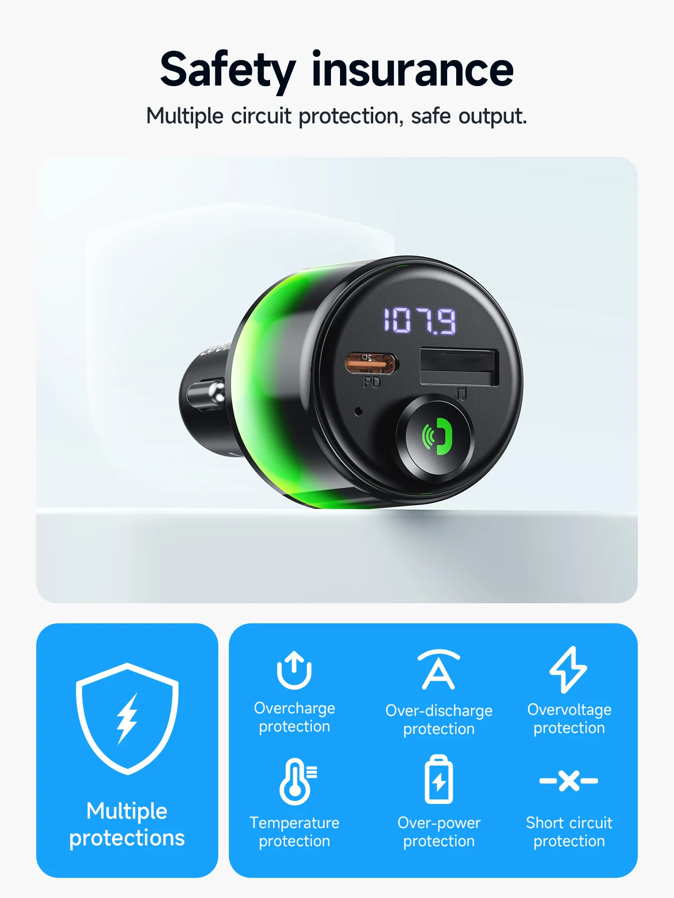 Transmissor FM HOCO E166 Bluetooth 6.0 com PD 30W e QC 3.0 - Imagem 14