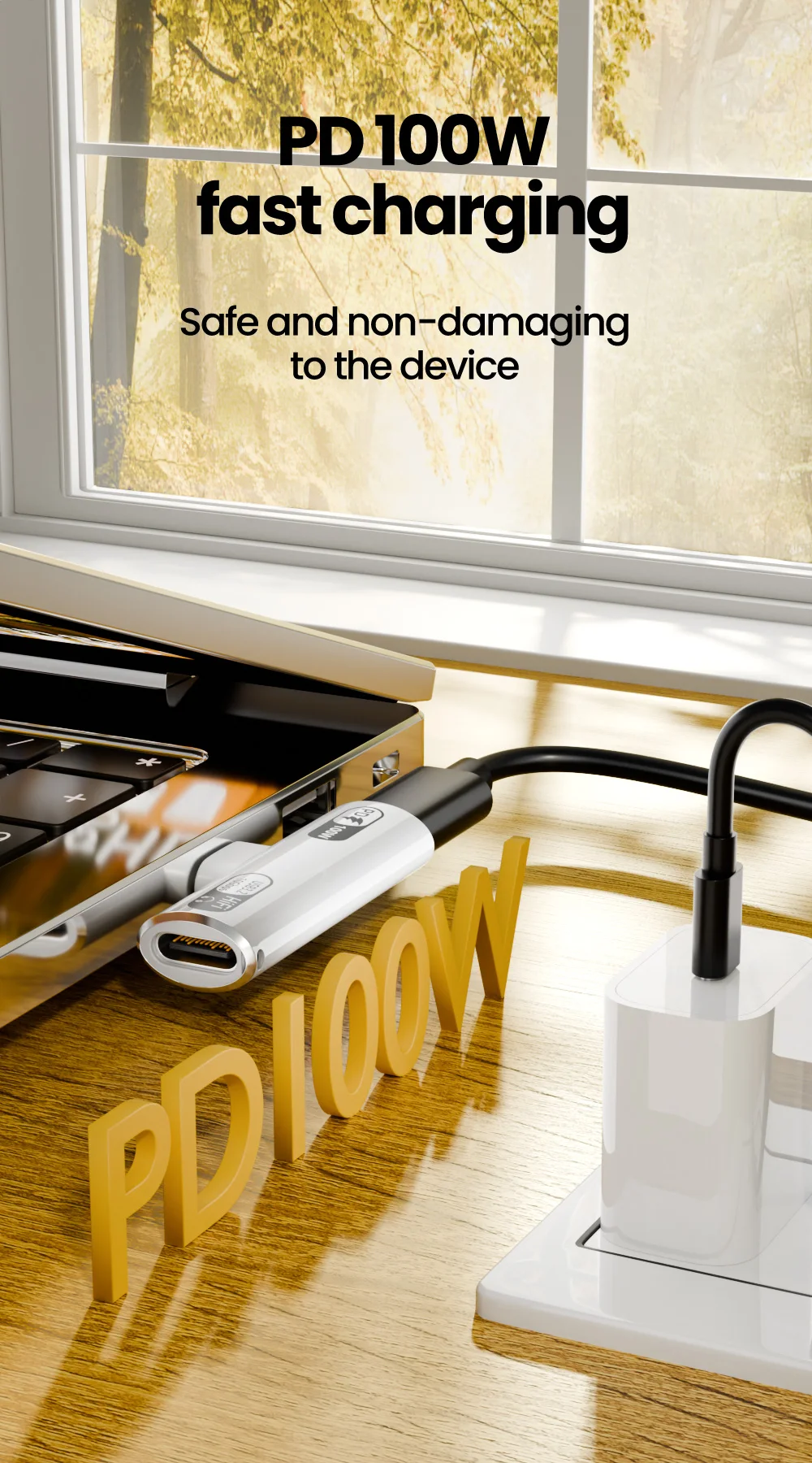 Adaptador USB-C OLAF 2 em 1 Áudio e Carregamento 100W - Imagem 9