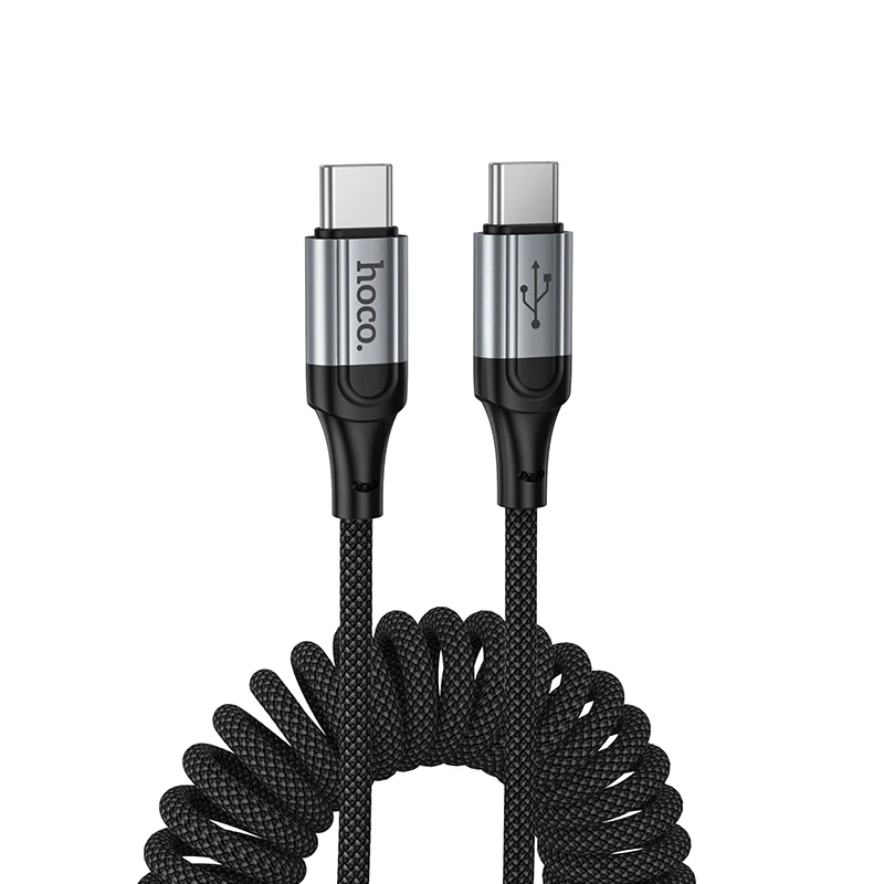 Cabo Espiral USB-C HOCO X121 60W com Carregamento Rápido - Cabo USB-C para USB-C