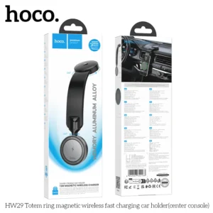 Carregador Veicular Magnético HOCO HW29 Sem Fio 15W - Preto