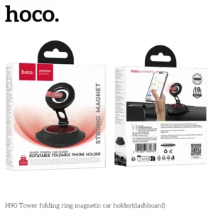 Suporte Veicular Magnético Dobrável HOCO H90 para Painel - Preto