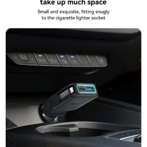 Carregador Veicular HOCO Z67 60W com Cabo USB-C Retrátil