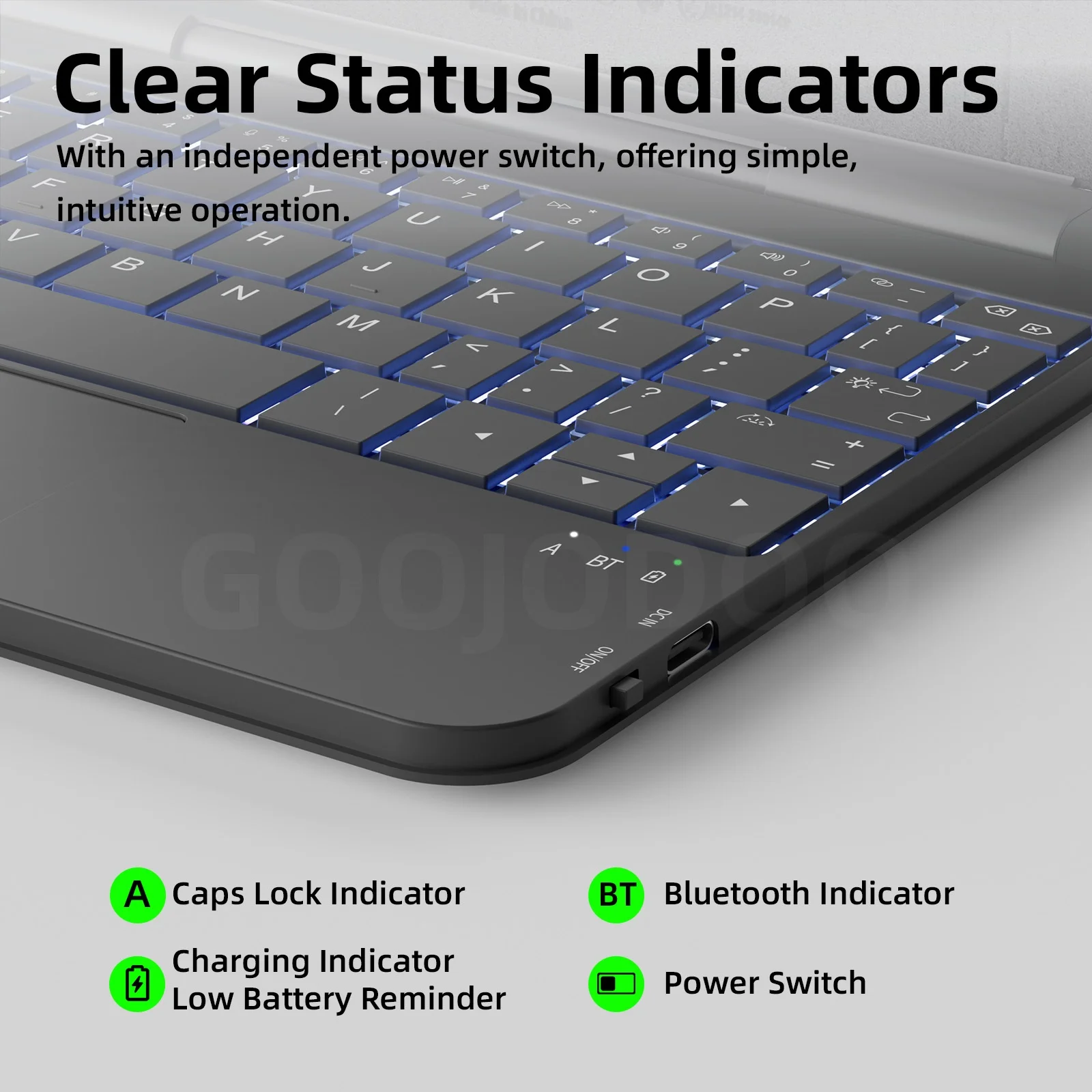 Capa Teclado GOOJODOQ Bluetooth para iPad Mini 7 A17 Pro - Imagem 10