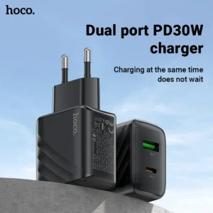 Carregador GaN 30W HOCO CS23A USB-C + USB-A Dual Port