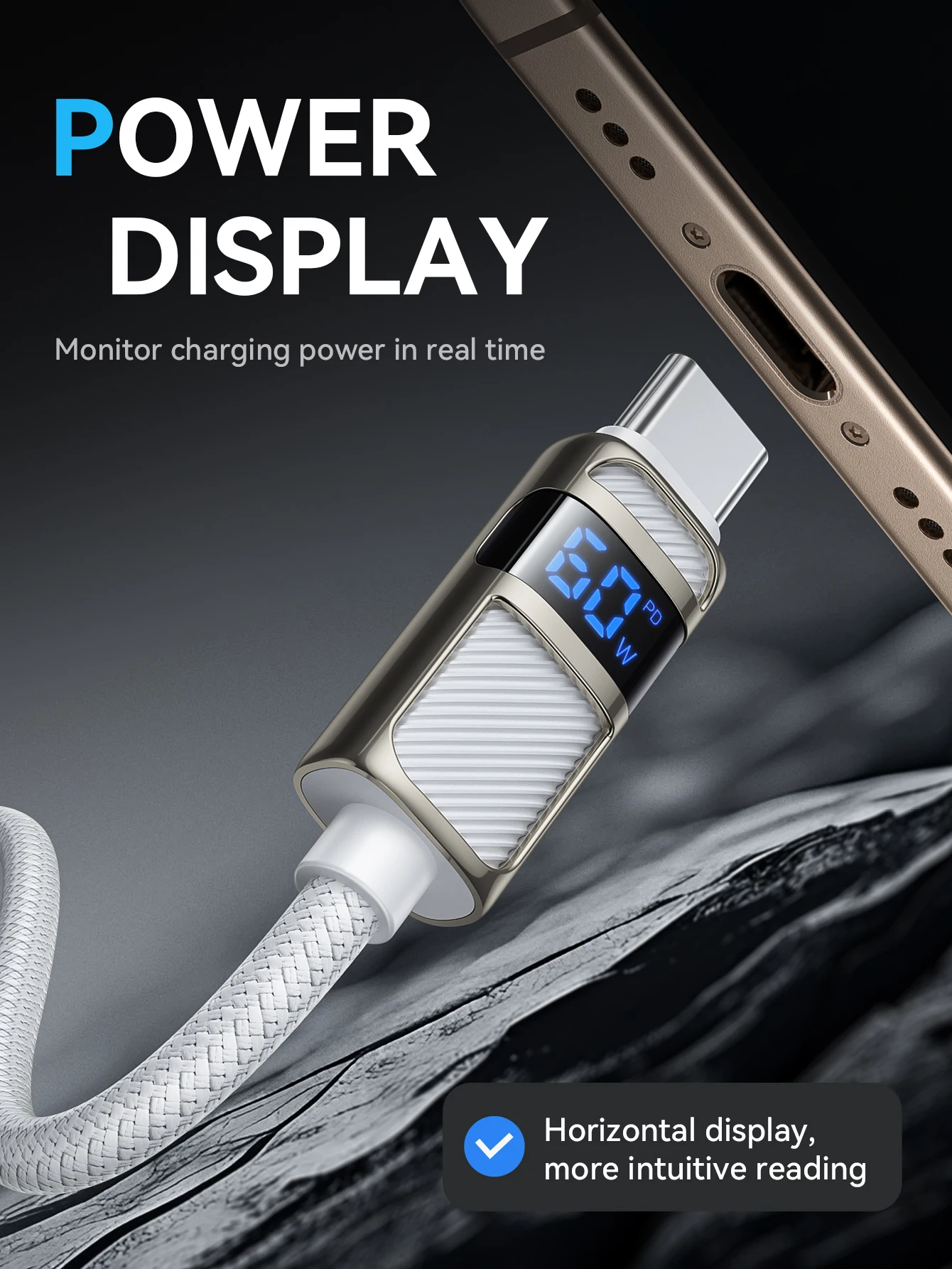 Cabo USB-C 60W HOCO U137 com Display LED - Imagem 11