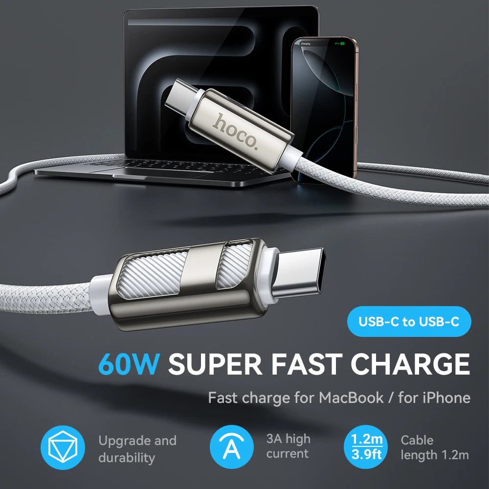 Cabo USB-C 60W HOCO U137 com Display LED - Imagem 2