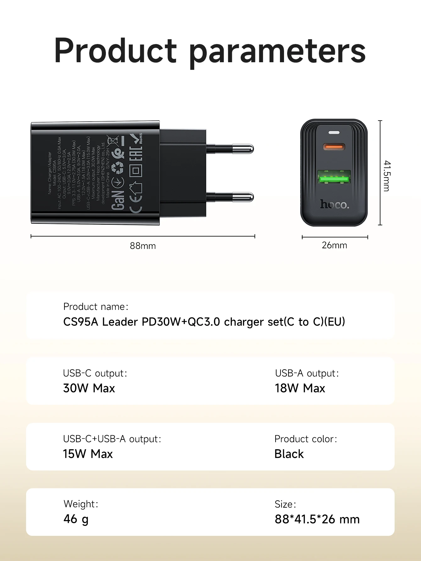 Kit Carregador Turbo HOCO CS95A GaN 30W com Cabo USB-C - Imagem 10