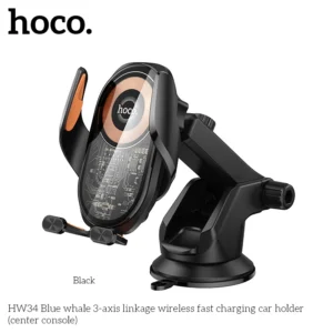Suporte Veicular HOCO HW34 com Carregamento Sem Fio 15W