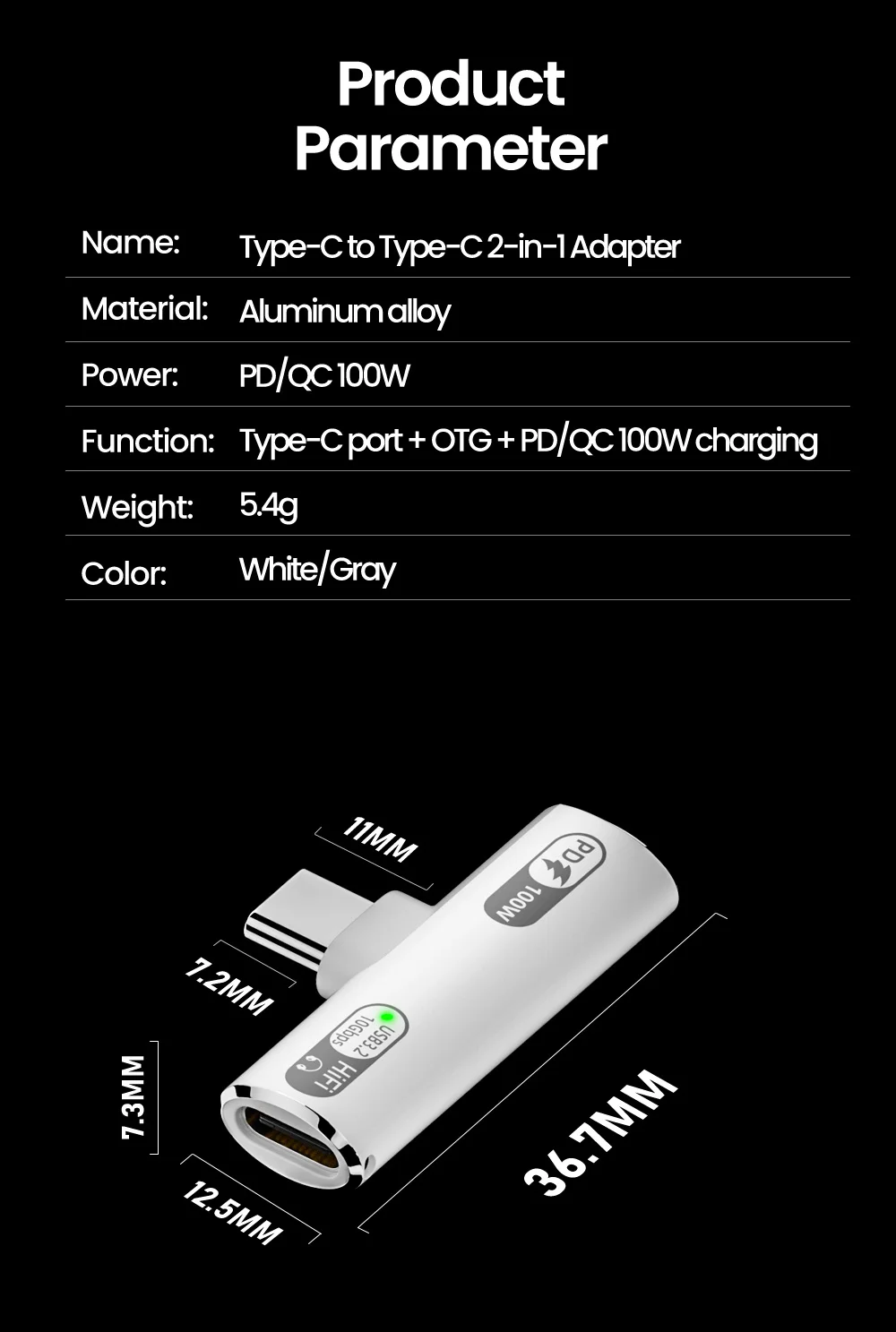 Adaptador USB-C OLAF 2 em 1 Áudio e Carregamento 100W - Imagem 16