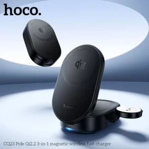 Carregador Magnético HOCO CQ23 3 em 1 Qi2 para iPhone, Apple Watch e AirPods