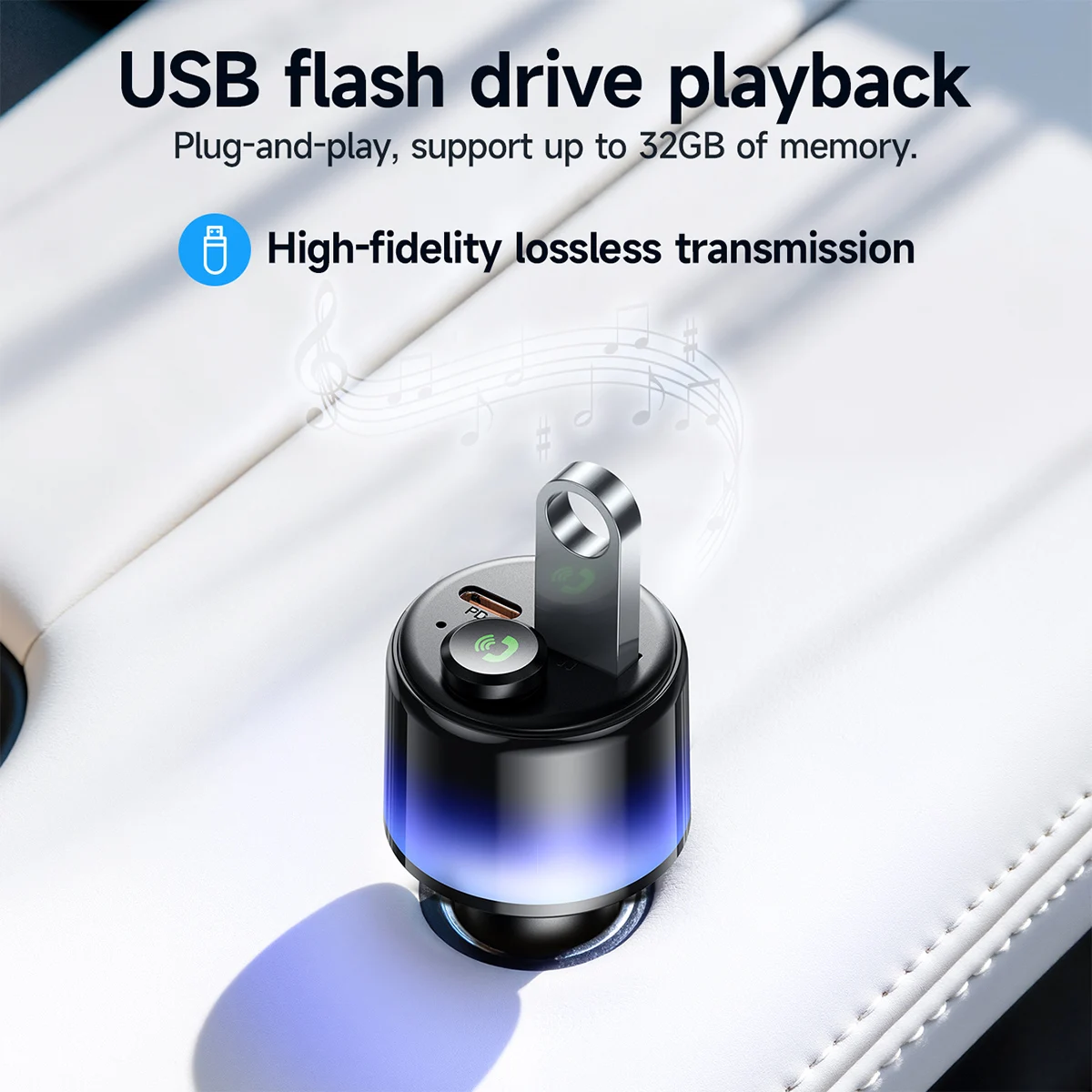 Transmissor FM HOCO E166 Bluetooth 6.0 com PD 30W e QC 3.0 - Imagem 4