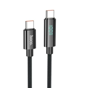 HOCO U125 Cabo USB-C para USB-C 100W com Display Digital LED - Preto