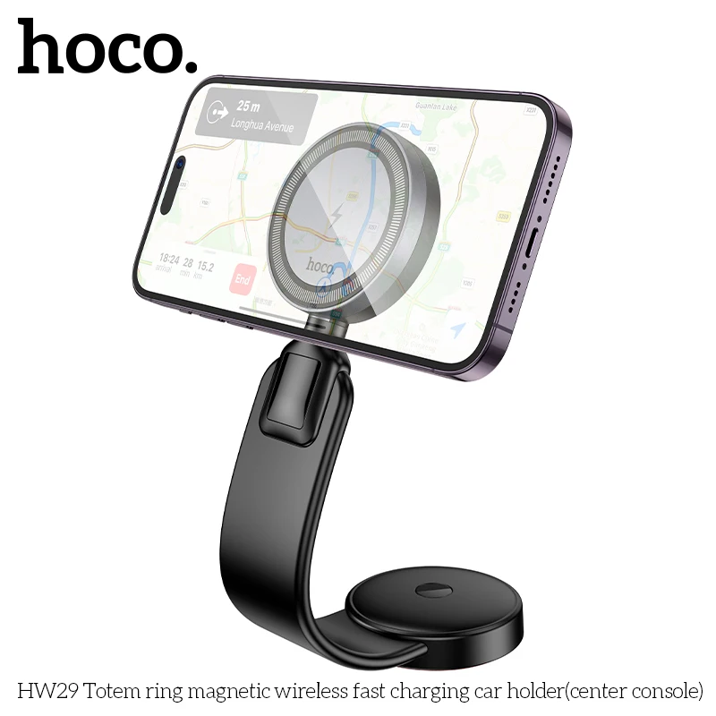 Carregador Veicular Magnético HOCO HW29 Sem Fio 15W - Imagem 9