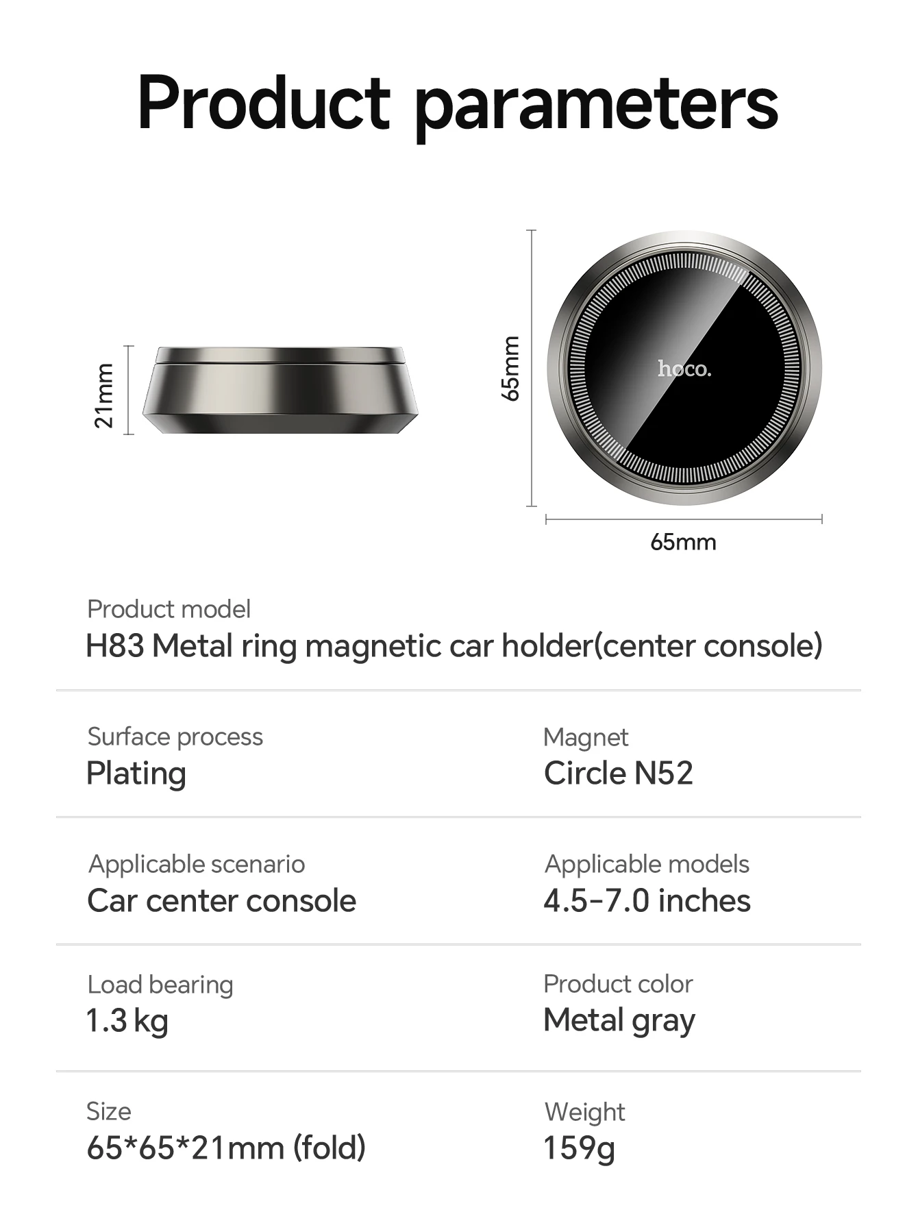 Suporte Magnético Dobrável HOCO H83 para Celular no Carro - Imagem 13