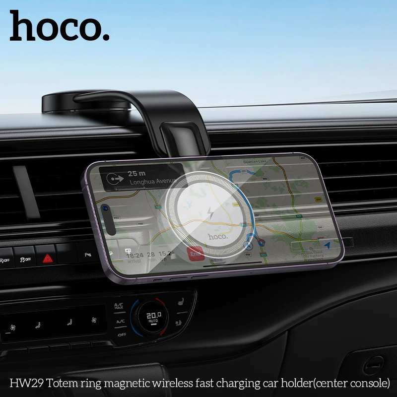 Carregador Veicular Magnético HOCO HW29 Sem Fio 15W - Imagem 13