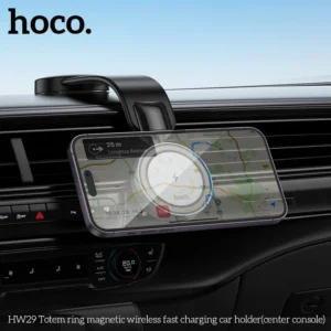 Carregador Veicular Magnético HOCO HW29 Sem Fio 15W