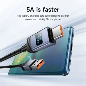 Cabo USB-C para USB-C HOCO X118 100W com Display Digital