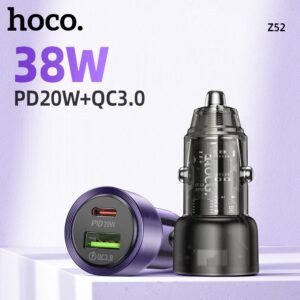 Carregador veicular HOCO Z52 38W transparente