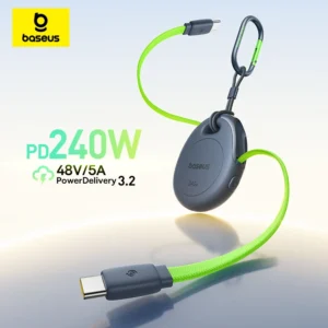 Cabo Retrátil Baseus USB-C para USB-C 240W PD 3.2