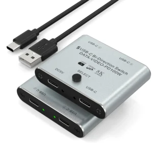 Switch KVM USB-C Bidirecional 8K 60Hz 10Gbps 100W PD - Switch USB-C 8K
