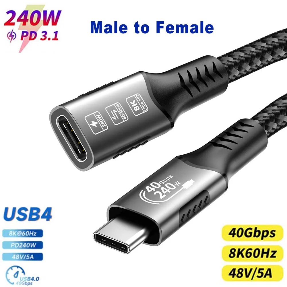 Cabo Extensor USB-C USB4 40Gbps 240W 8K