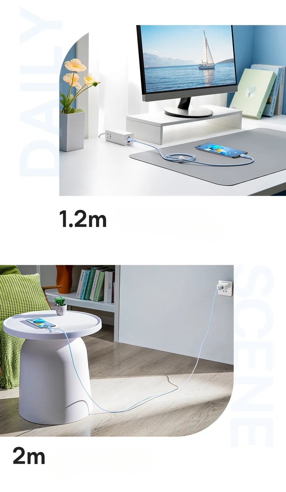 Cabo USB para Tipo C 100W Carregamento Rápido Baseus