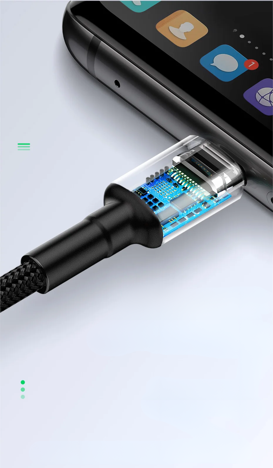 Informações Gerais – Cabo Turbo USB Para USB-C Cafule HW QC 3.0 40W 5A 1m